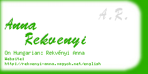 anna rekvenyi business card