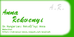 anna rekvenyi business card